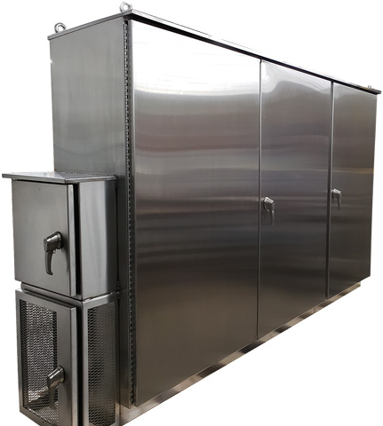 stainless steel enclosure protecting electrical componenets